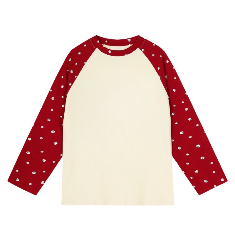 Casual Red Patchwork Long-Sleeve