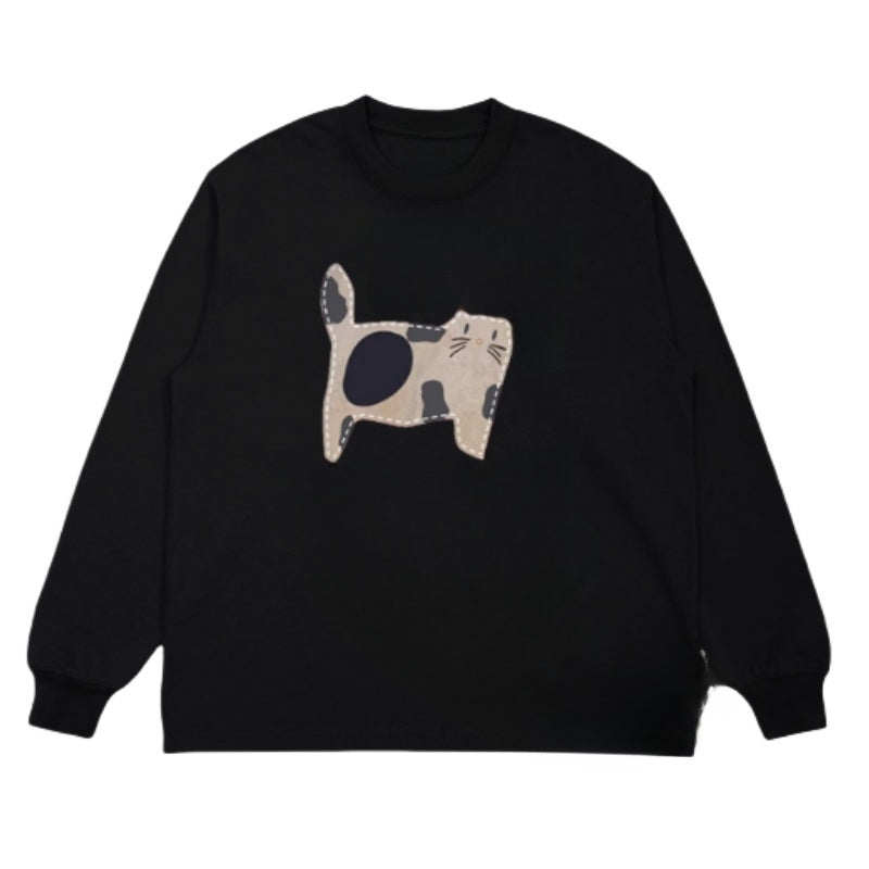 Kitten Patch Vintage Black Long-Sleeve