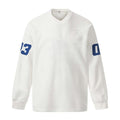 Sporty V-Neck Long-Sleeve with Numeric Print