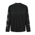 Oversized Black Star-Print Long-Sleeve